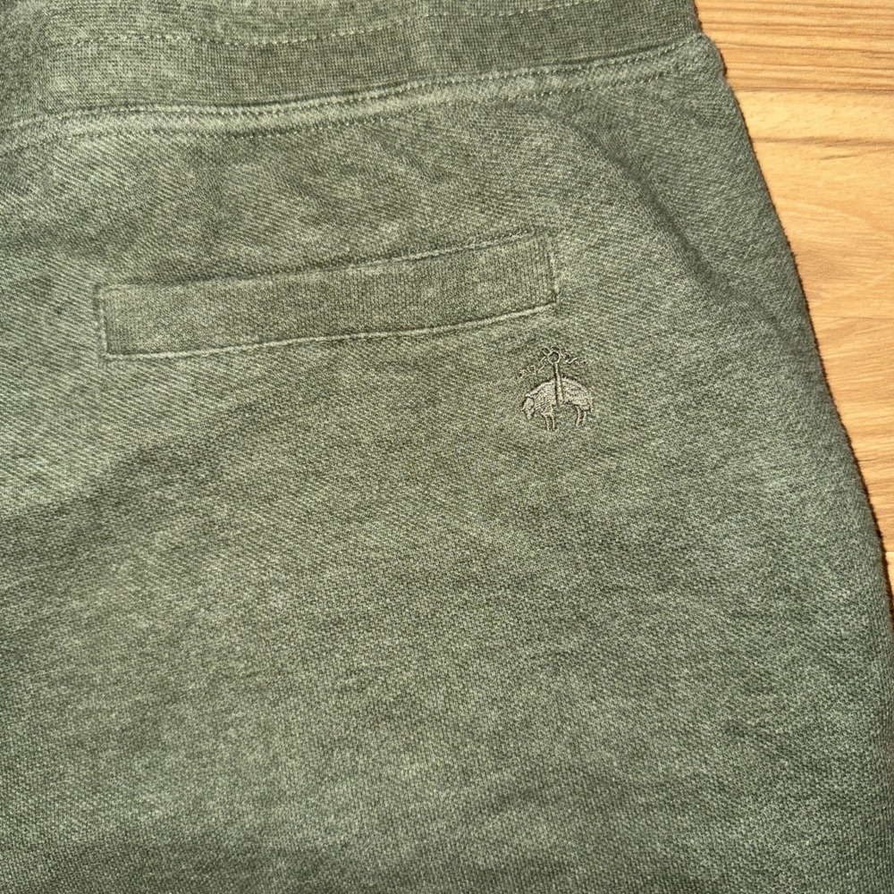 Brooks Brothers Mens Navy Green  Fleece Drawstring Chino Shorts Size M